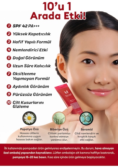 Missha Yoğun Kapatıcılık Sunan BB Krem M Perfect Cover BB Cream Ex No: 23