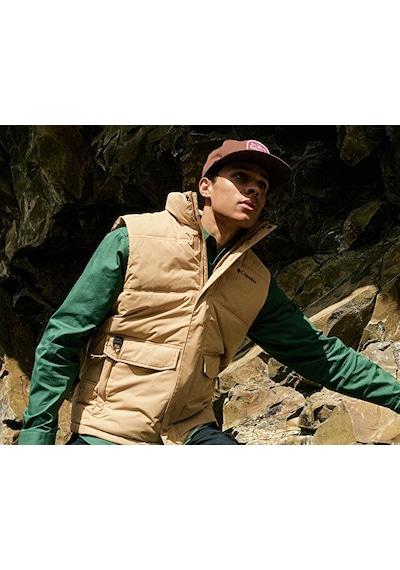 Columbia Landroamer Puffer Vest Erkek Outdoor Yeleği 2134281262 Kahverengi Kahverengi