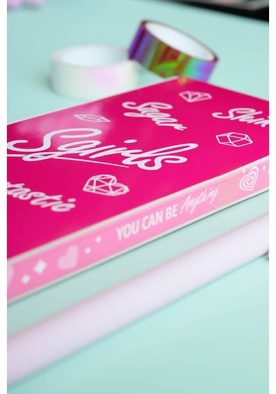 Sgirls- Sert Kapak Planlayıcı Defter 8,5x18,5 Cm , 100 Gr. 80 Yaprak Ivory. Pembe