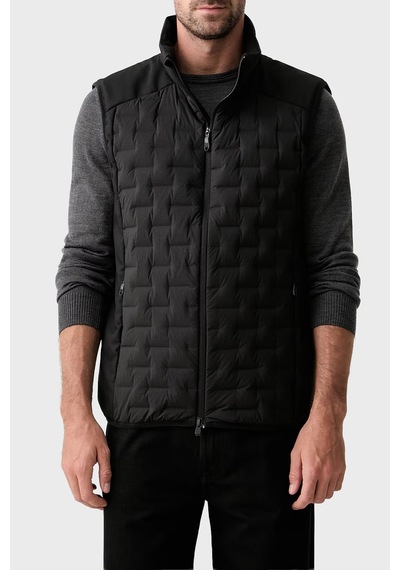 Boss Kapitoneli Regular Fit Dik Yaka Şişme Yelek Erkek Yelek 50561386 001 Siyah