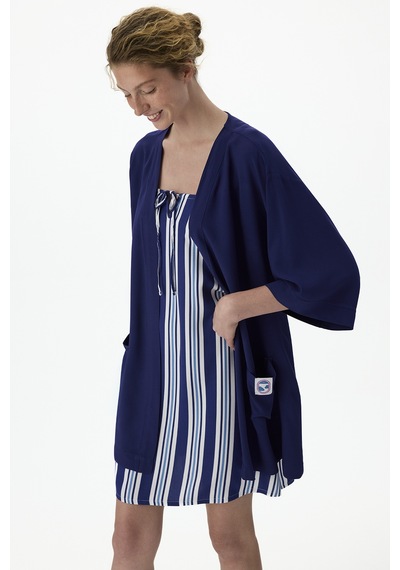 Penti Lacivert Vacation Striped Gecelik