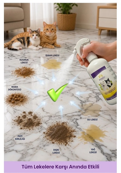 Kedi Kumu Ve Tuvaleti Koku Giderici - Bebek Pudrası Kokulu İdrar Ve Çişi Leke Çıkarıcı Sprey 250 Ml