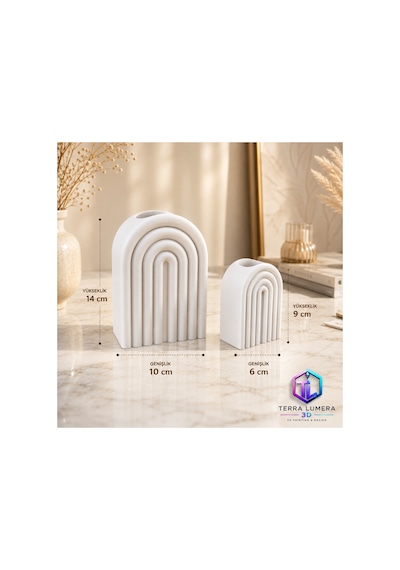 Modern Dekoratif Vazo 3d Print Beyaz