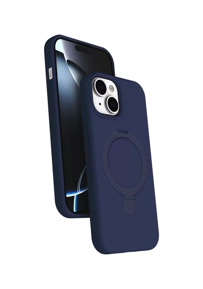 Newface Apple İphone 15 Plus Regal Magsafe Standlı Kapak - Lacivert
