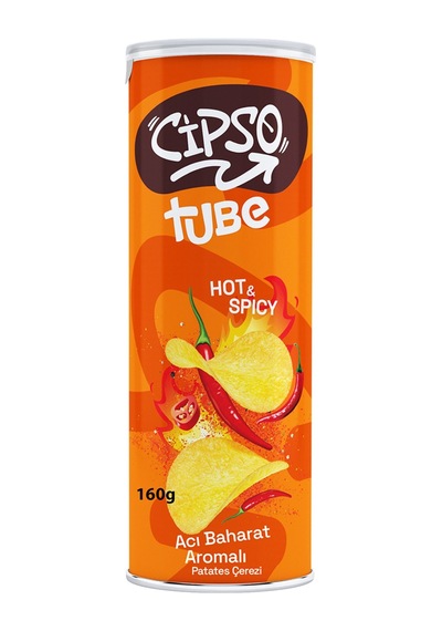 5 Adet Cipso Tube Acı Baharatlı Patates Cipsi 160 G