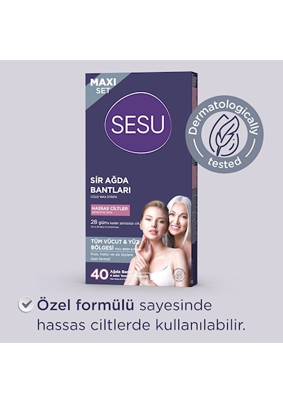 Yüz Ve Vücut Ağda Bandı Hassas Ciltler 40'li