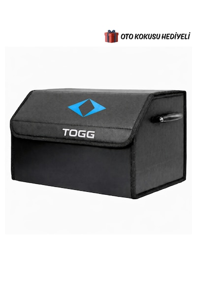 Togg Marka Logolu Oto Bagaj Organizer Çanta Oto Bagaj Çantası 2 Bölmeli Suni Deri Boyutlar : 48 Cm X 31 Cm X 29 Cm