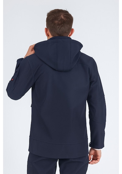 Vatan Tekstil Suya Dayanıklı Slim Fit Softshell Kapüşonlu Erkek Mont Lacivert