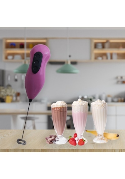 Pratik Pilli Mini Mikser Kahve Ve Süt Köpürtücüsü Yumurta Çırpıcısı Plastik Diğer