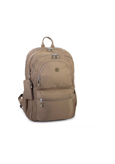 Nas Bag Unisex Büyük Boy Hafif Çok Gözlü Sırt Çantası Haki