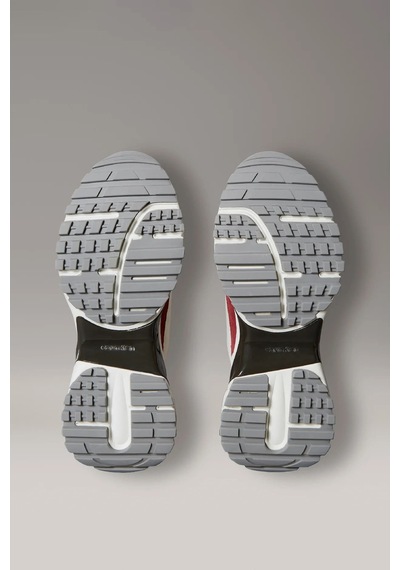 Calvin Klein Kadın Karışık Materyalli Kalın Tabanlı Sneaker - Beyaz Lily White/beluga