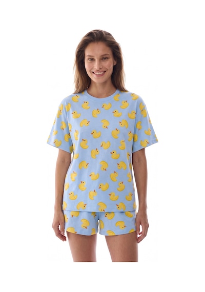 Penti Mavi Cutene Şort Pijama Takımı Açık Mavi