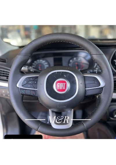 Fiat Egea  Kaplama Deri Direksiyon Kılıfı Siyah
