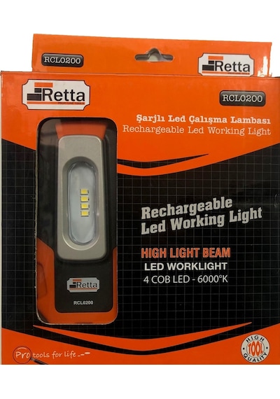 Retta Rcl0200 Şarjlı Led Çalışma Lambası 200 Lümen Çok Renkli
