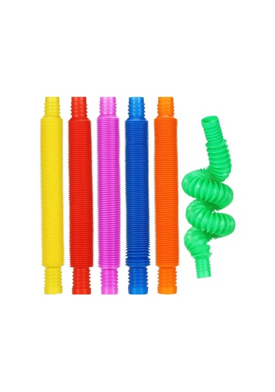 Peluş Oyuncaklar Boru Oyuncak - 6'lı Set - Rengarenk - Plastik Sarı