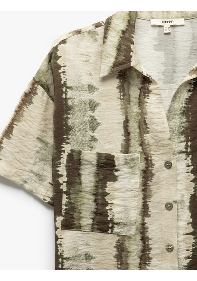 Koton Aplike Çift Cep Detaylı Batik Desenli Viskon Kısa Kollu Crop Gömlek Yeşil Desenli 5sak60299pw Yeşil Desenli Yeşil Koton Aplike Çift Cep Detaylı Batik Desenli Viskon Kısa Kollu Crop Gömlek Yeşil Desenli 5sak60299pw Yeşil Desenli Yeşil