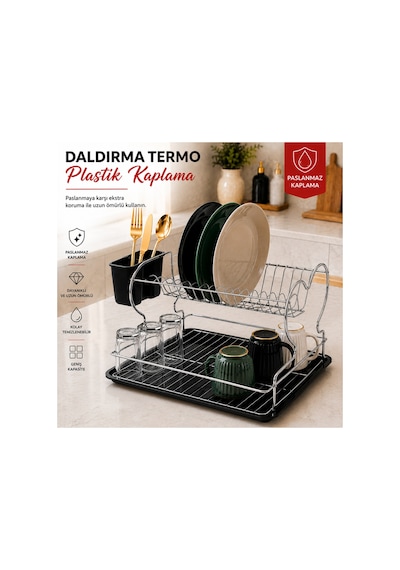 En Çok Tercih Edilen 2 Katlı Daldırma Termo Plastik Kaplama Bulaşıklık Paslanmaz & Kararma Yapmaz Ultra Geniş Kapasiteli Tabaklık,premium Mutfak Kurutmalık 45x35 Cm-krom-siyah Gümüş-krom En Çok Tercih Edilen 2 Katlı Daldırma Termo Plastik Kaplama Bulaşıklık Paslanmaz & Kararma Yapmaz Ultra Geniş Kapasiteli Tabaklık,premium Mutfak Kurutmalık 45x35 Cm-krom-siyah Gümüş-krom