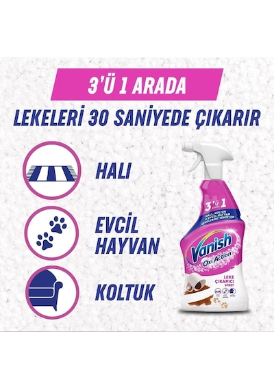 Vanish Oxi Action Halı, Koltuk Ve Evcil Hayvan Leke Çıkarıcı Sprey 500 ml