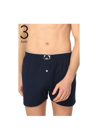 3'lü Paket Havlu Bel Erkek Boxer Lacivert
