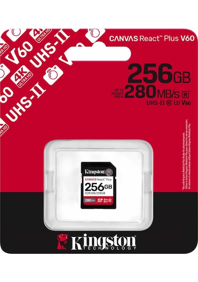 Kingston Canvas React Plus SDR2V6/256GB SDXC UHS-II 256 GB Hafıza Kartı