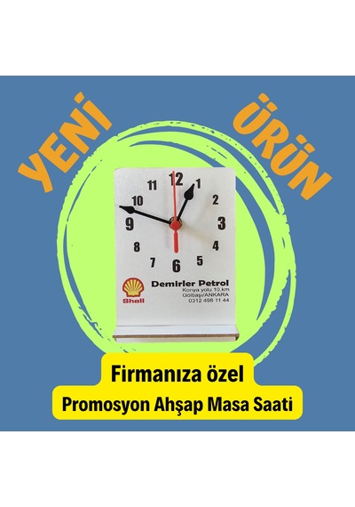 Promosyon Ahşap Masa Saati 10 Adet