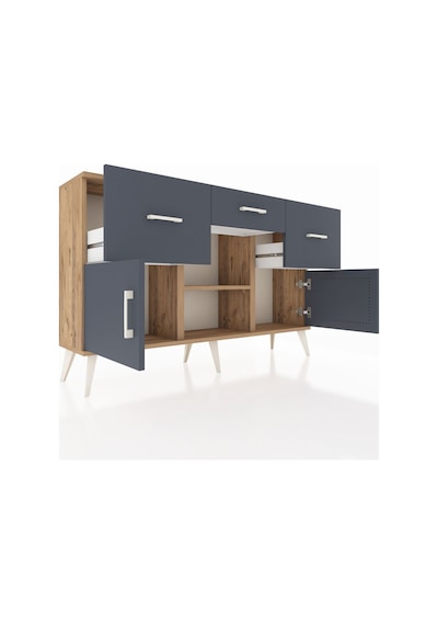 Arges Konsol Tek Raflı 3 Çekmeceli 3 Kapaklı 132x30x83 Çam-antrasit/antrasit Antrasit/antrasit Arges Konsol Tek Raflı 3 Çekmeceli 3 Kapaklı 132x30x83 Çam-antrasit/antrasit Antrasit/antrasit