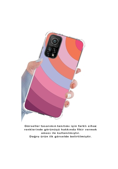 Xiaomi Redmi 9c Köşe Korumalı Antişok Kapak Renk Cümbüşü Tasarımlı Şeffaf Silikon Kılıf