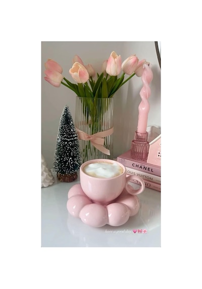 2 Set 4 Parça Bulut Model Kahve Fincanı 90 Ml - Türk Kahvesi Fincanı Çok Renkli