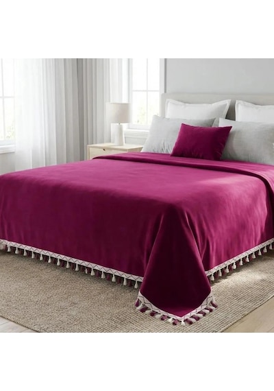 Çift Kişilik Yatak Örtüsü 200 X 230 Cm - Bordo Bordo