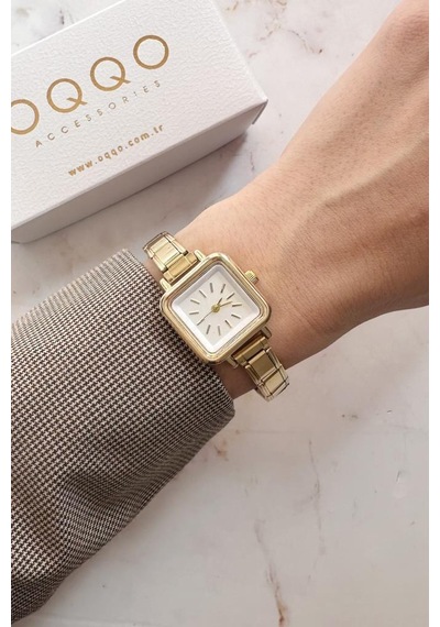Thena Gold Kare Kadın Kol Saati Altın