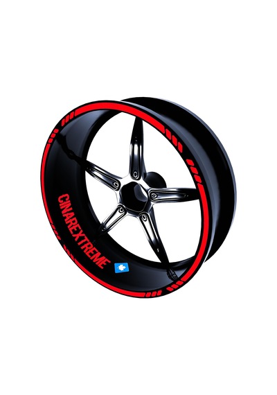 Moto Rider 4'lü Sticker Seti Reflektif Kırmızı İç Dış Jant Şeridi Kask Ve Çamurluk Çınar Extreme
