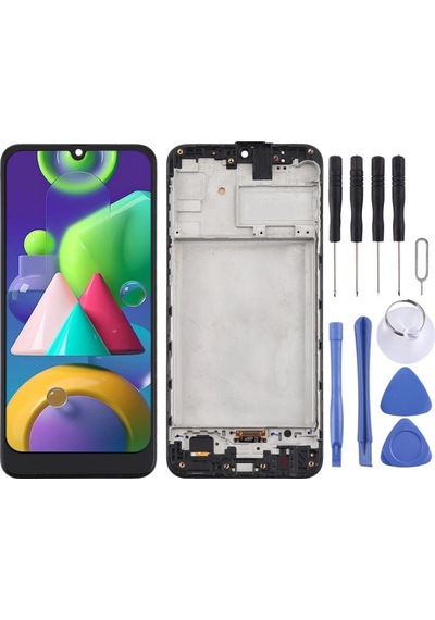 Samsung Galaxy Uyumlu M21 Sm M215 Lcd Ekran +tamir Seti Siyah Renk İlanı Çerçeveli