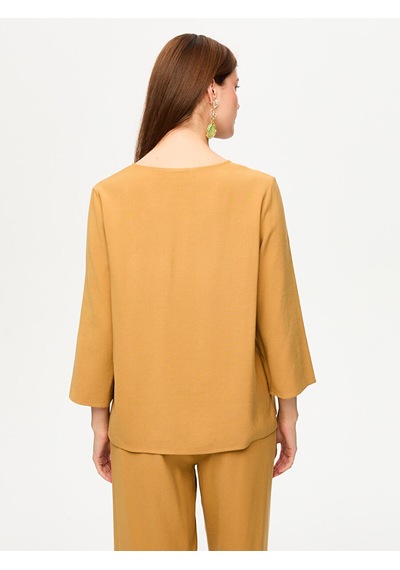 Cebi Püskül Detaylı V Yaka Uzun Kol Bluz S26blz034 Us26blz03435 Camel