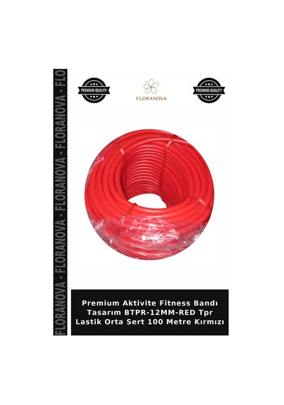 Premium Aktivite Fitness Bandı Tasarım Btpr-12mm-red Tpr Lastik Orta Sert 100 Metre Kırmızı Diğer