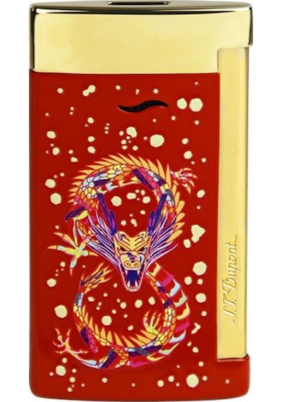 S.t. Dupont Slim 7 Burgundy Dragon Gold Puro Çakmağı 27776