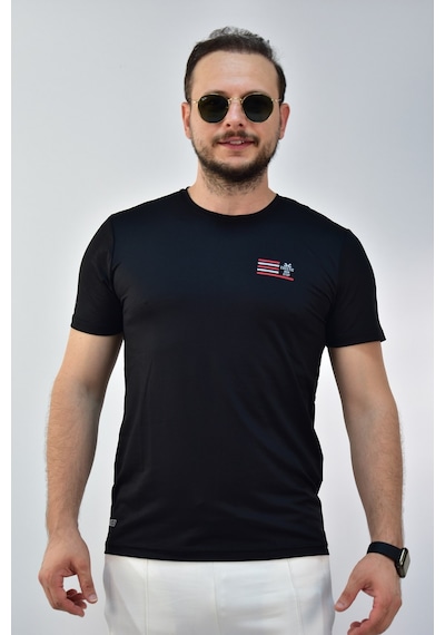 Escetic Erkek Siyah Slim Fit T-Shirt-3282