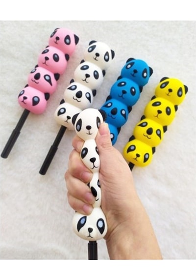 Sevimli Panda Squishy Kalem Beyaz Renkli