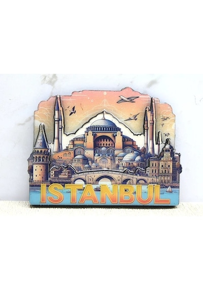Ahşap İstanbul Temalı Magnet Alk4364 Çok Renkli