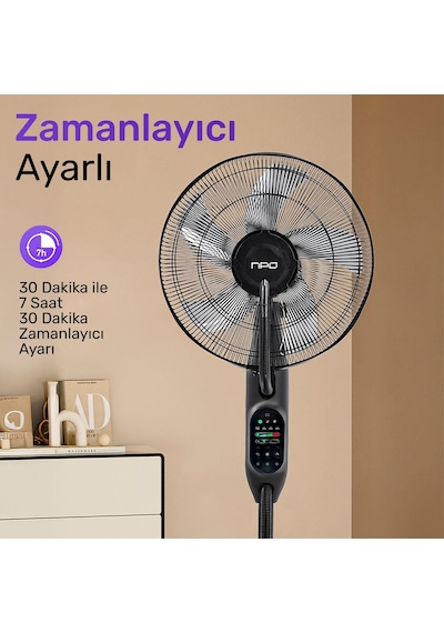 Npo N01 Buz Eklenebilir Ultrasonik Buharlı Zaman Ayarlı 3 Kademli Sessiz 75w Akıllı Vantilatör
