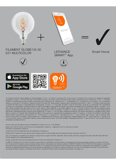 Ledvance Smart Led Wıfı Globe Flament 4.5w