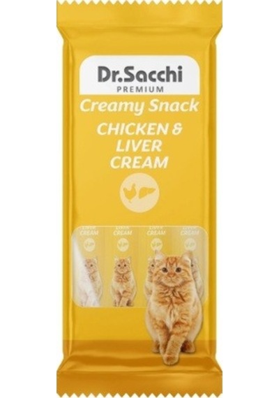 Dr. Sacchi Creamy Sıvı Tavuklu Ciğerli Kedi Ödülü 4'lü