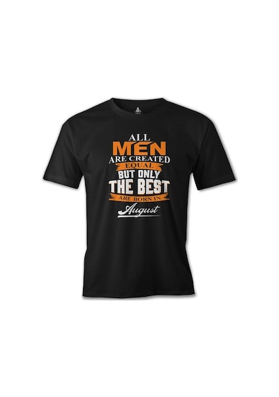 Best Are Born İn August Baskılı Sİyah Erkek Tshirt 001