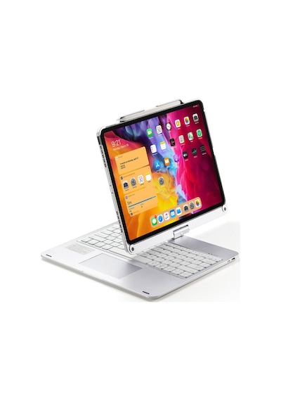 Apple Uyumlu iPad, Pro 11inç M4 2024 Kılıf Kablosuz Dönebilen Klavyeli Kılıf Keyboard A2836 A2837 A3006