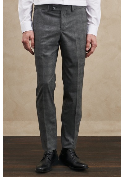 AC&Co / Altınyıldız Classics Ekstra Slim Fit Dar Kesim Mono Yaka Kareli Takım Elbise - 556336968 Gri