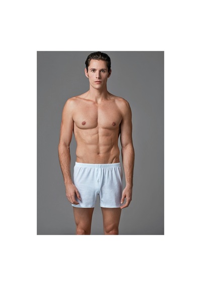 Eros Erkek 2'li Penye Boxer Beyaz Es011523 Beyaz - Siyah