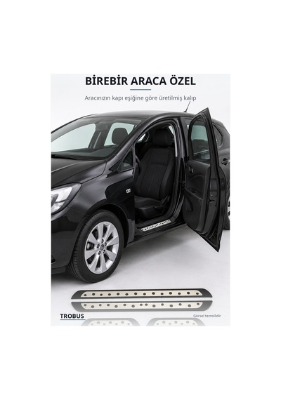 Opel Corsa E 2015 Ve Sonrası Uyumlu Krom Kapı Eşiği 4 Parça Paslanmaz Çelik