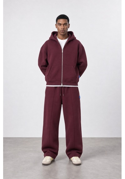 Respire Erkek Basic Panda Baggy Eşofman Altı Bordo