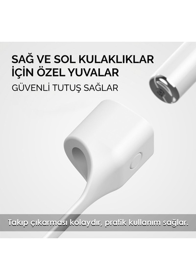 Caseonn Huawei Freebuds Se 2 / Se 3 Manyetik Boyun Askısı Kulaklık Tutucu İp Siyah