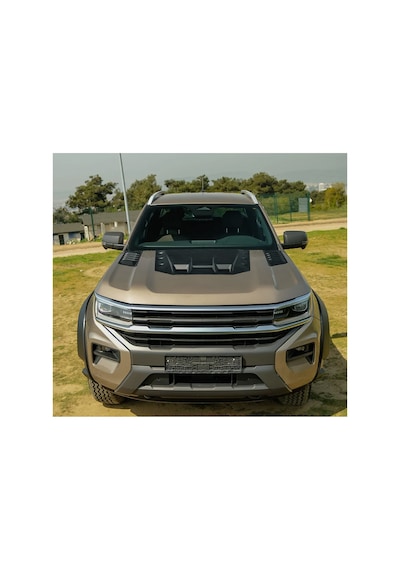 Volkswagen Amarok 2022+ Kaput Scoop Kabartma Kaplama Seti 3 Parça Mat Si Yah Yeni Kasa Uyumlu