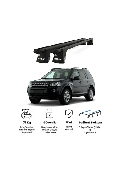 Trio-ı Land Rover Freelander 2007 Ve Sonrası Uyumlu Siyah Kilitli Ara Atkı 135cm Port Bagaj Tavan Barı